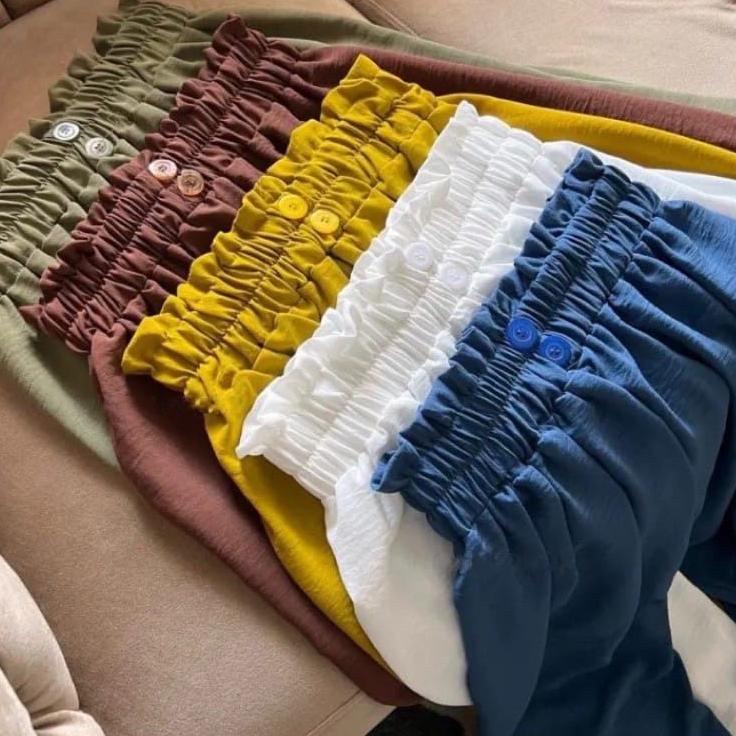 【flashϟsale】 KULOT CRINKLE KANCING 2 / KULOT CRINKLE HIGWAIST KANCING