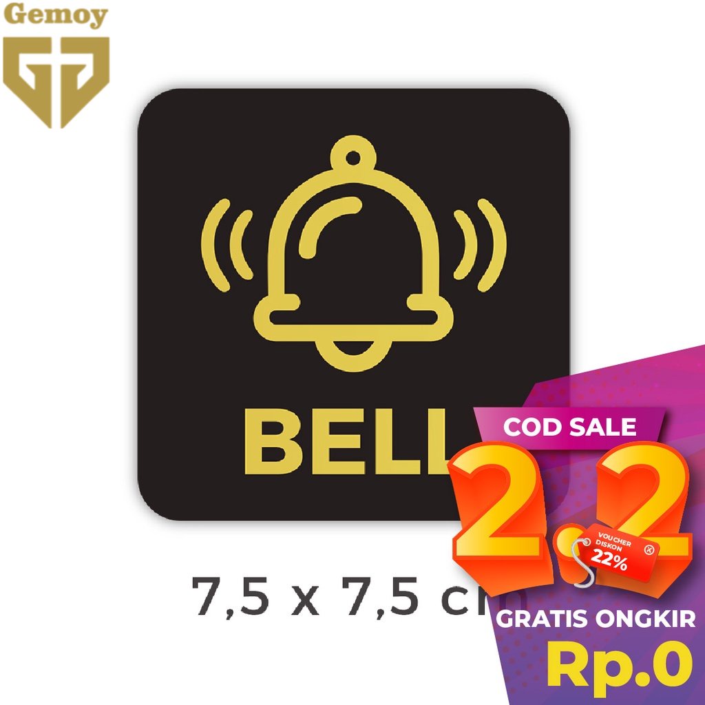 Sign Akrilik Tempel Murah &quot;BELL&quot; - Signage Cafe / Rumah / Kantor