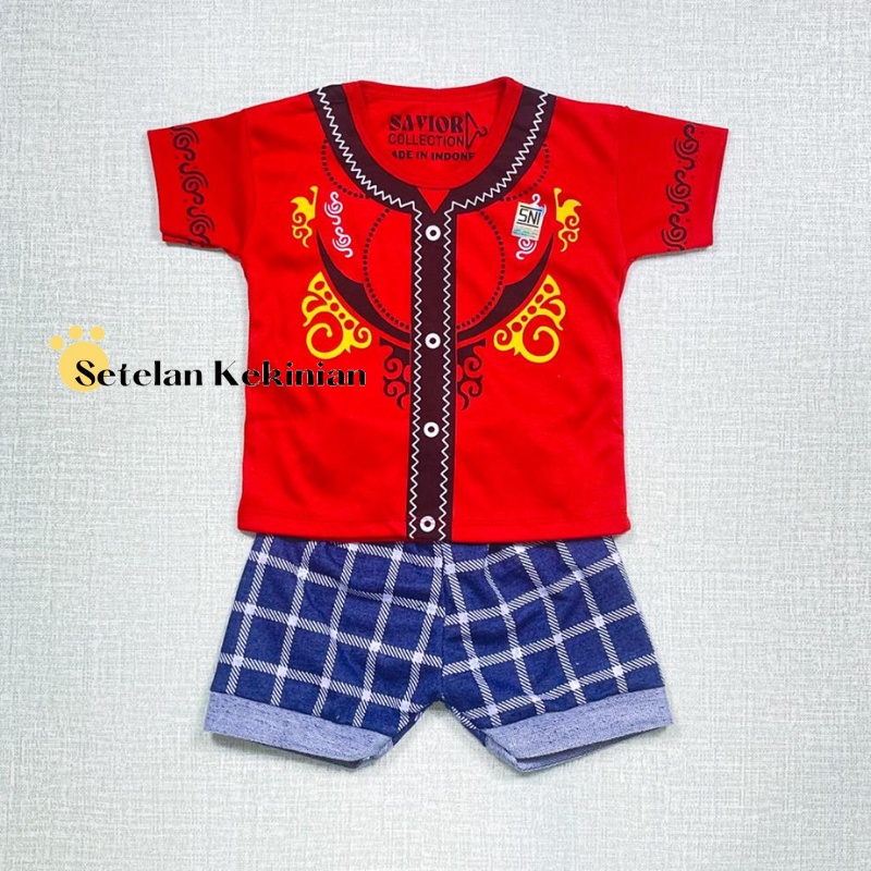 [GRATIS PECI] Set Anak Laki Laki 0-12bulan Kokoh Sabit Baju Idul Fitri Lebaran Murah Baju Oblong Celana Pendek Murah Set Baby Boy Setelan Bayi Cowok Bergambar