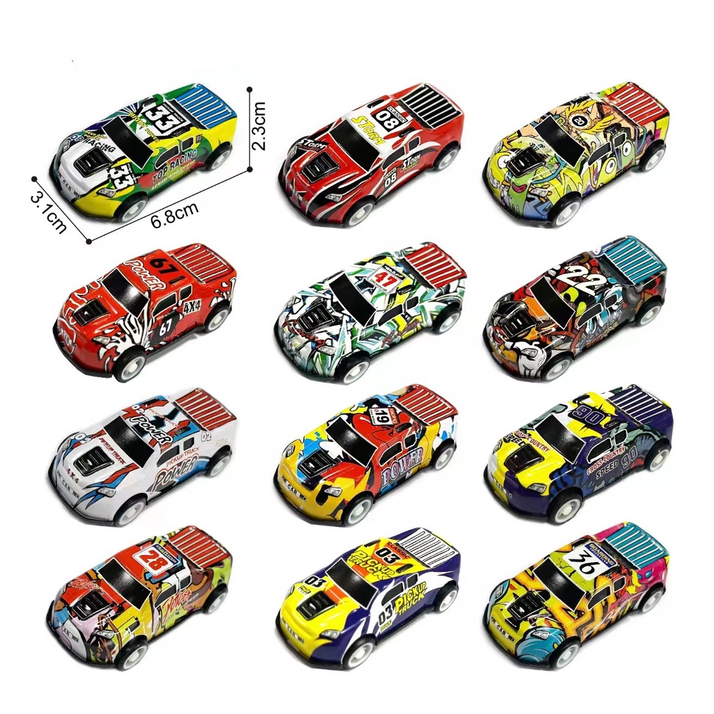 Mainan Anak Mobil Mini Pull Back Bahan Alloy Racing Mini Car Kids Toys Toddler Toys WJ10