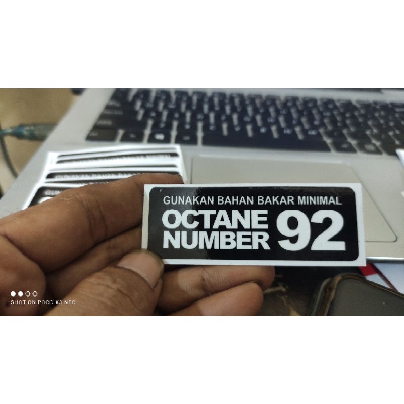 stiker octane number stiker motor mobil