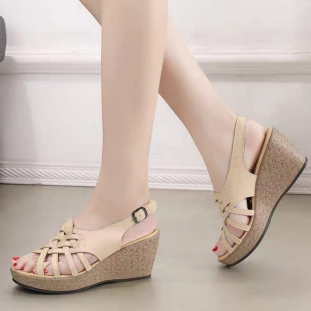 QZ - NEW !!! Malika Wedges Wanita FR 02