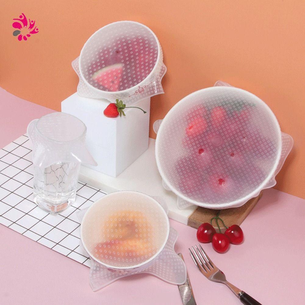 [Elegan] Fresh Keeping Lids Reusable Silicone Anti Debu Cegah Lalat Gadget Dapur Sealed Lid Tutup Kemasan Makanan