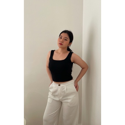 JENNIE l Tanktop Wanita l Tanktop Crop l Leher Kotak