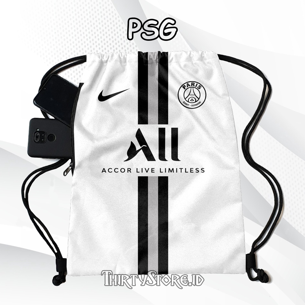 Tas Serut Anti Air New String Bag Full Print Pria Dan Wanita Motif PSG Tas Olahraga Tas Sekolah