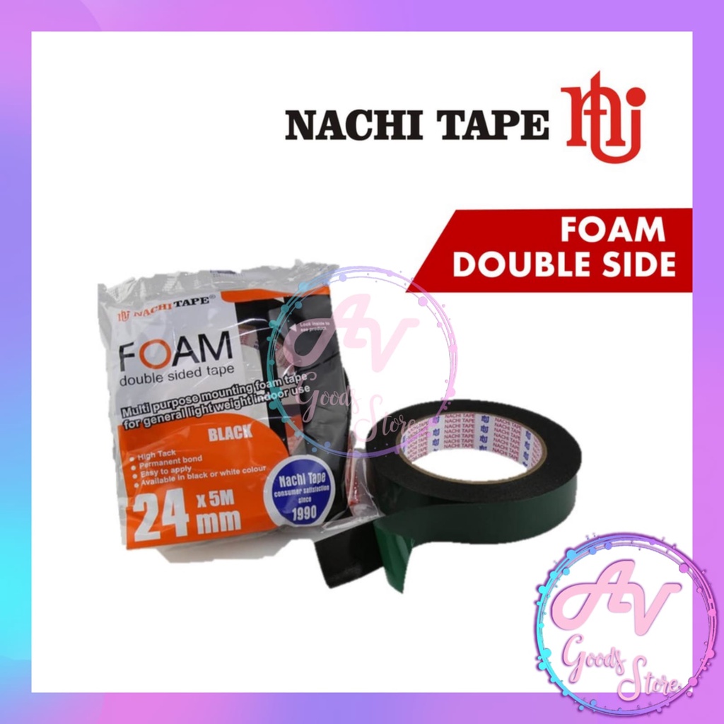 

Double Tape FOAM Hijau Nachi 5m / Double Side Tape Foam / Isolasi busa bolak-balik