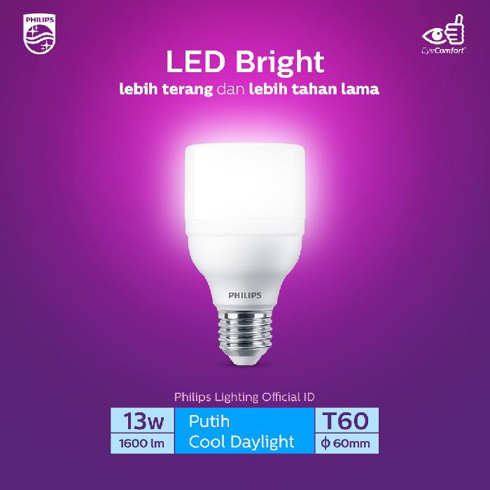 Philips Lampu LED Bright 9W, 11W, 13W, 17W, 20W 6500K / Putih / Cool Day Light