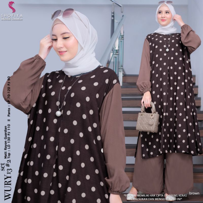 ONESET WURY ORI SHOFIYA SETELAN JUMBO TUNIK DAN CELANA KULOT