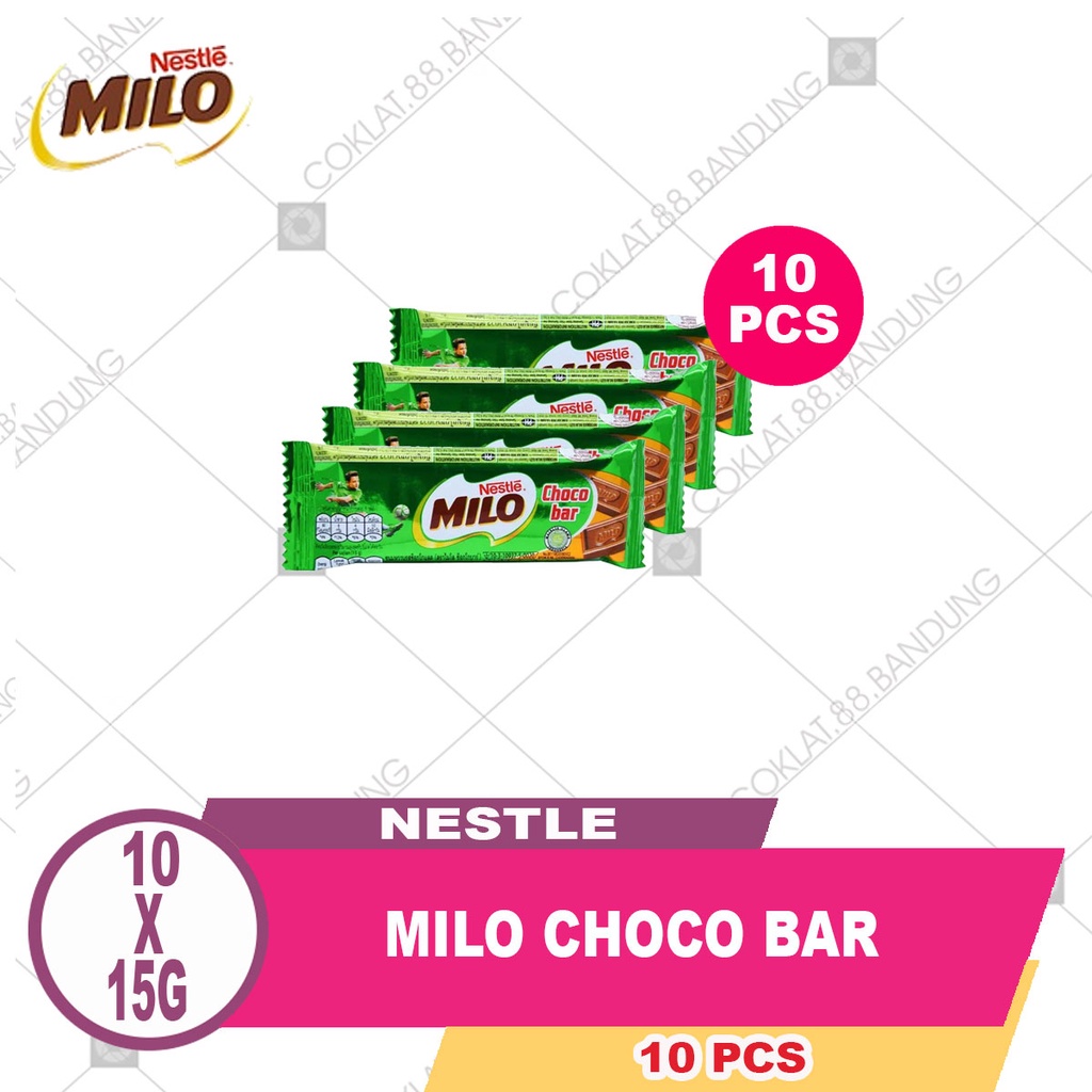 

MILO CHOCO BAR ISI 10 PCS X 15 GR COKELAT MINI KECIL MALAYSIA IMPORT, NESTLE MILO COKLAT CHOCOLATE BAR 15GR MINI 10 BATANG X 15 GRAM