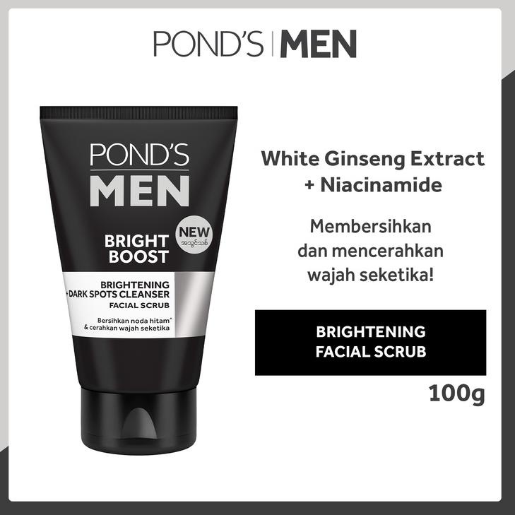 F⚡ASH Kualitas Ponds Men Bright Boost Sabun Cuci Muka Brightening Facial Wash 100G with Niacinamide 