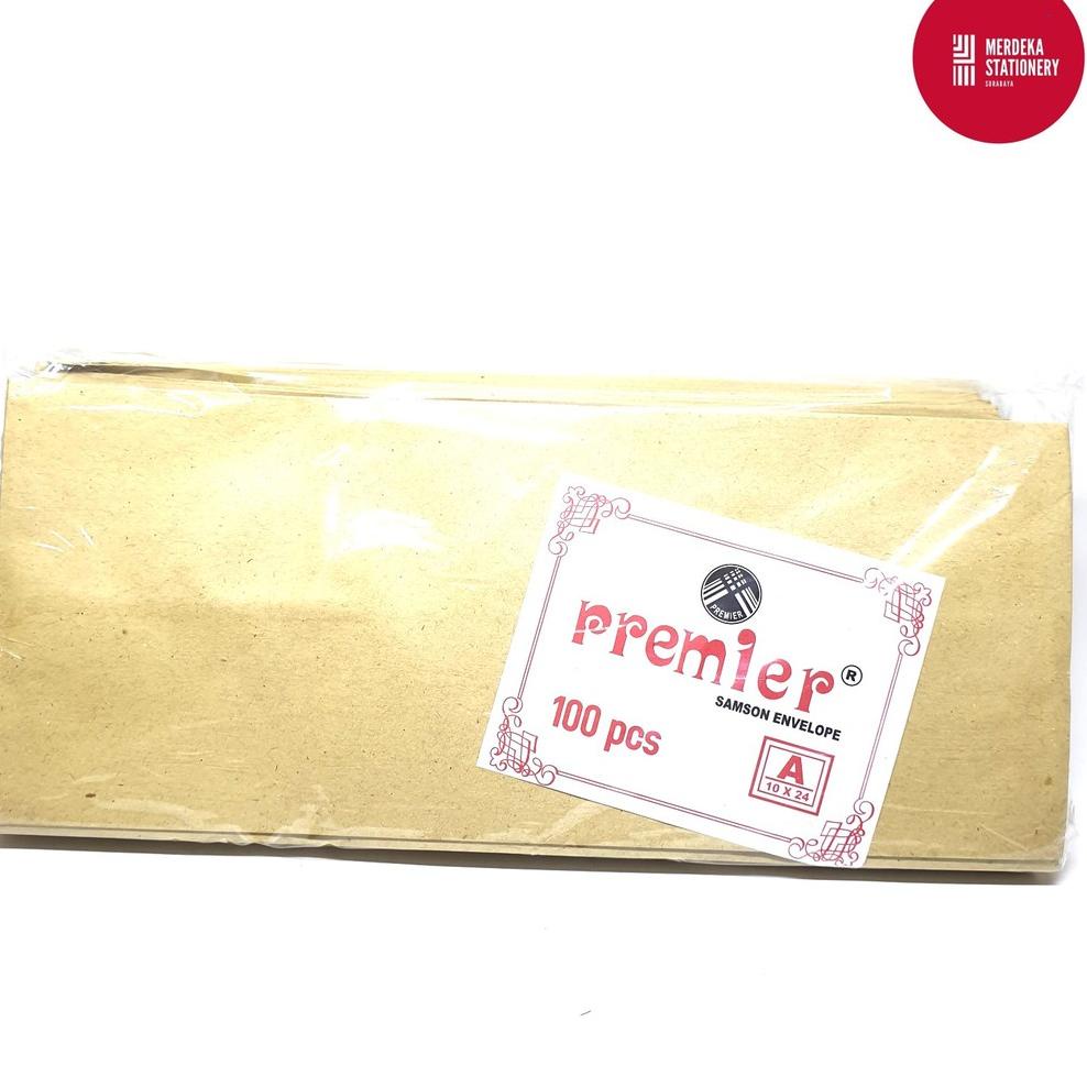 

L26 (ISI 100 Lembar)Amplop/Envelope/Surat Coklat Bagus Premier Samson A(10cm×24cm) TOP PRODUCT ⇑