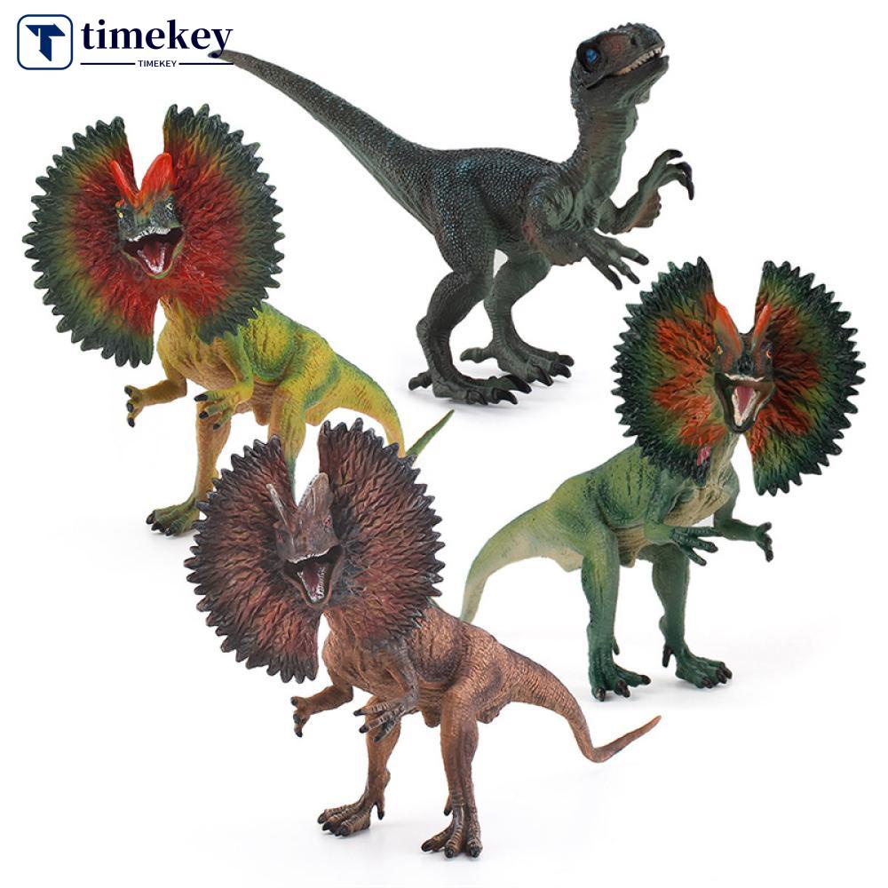 Timekey Jurassic Mainan Simulasi Dinosaurus PVC Action Figure Model Dino Mainan Manusia Hidup Dilophosaurus Dinosaurus Ornamen K3X6