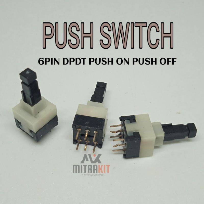 Push Switch 6pin dpdt push ON push OFF Switch mixer audio