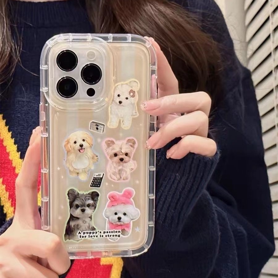 IPHONE Casing Ponsel Lembut Lucu Kompatibel Untuk Iphone14 13 11 12 Pro XS Max X XR 7 8 Plus Casing TPU Silikon Transparan Shockproof Cover