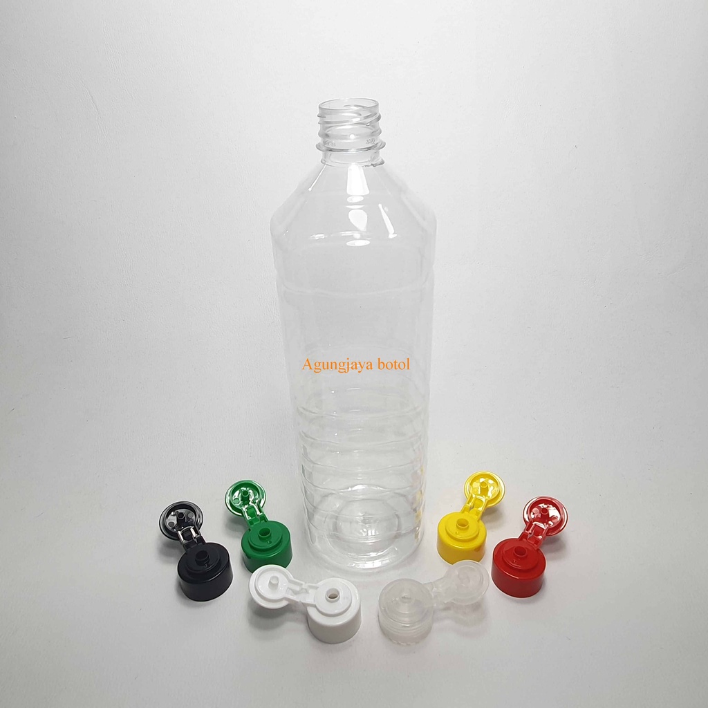Botol Pet 1,5 L Kotak Natural Tutup Fliptop Jamur / Botol Plastik / Botol Pet Tutup Fliptop / Botol 