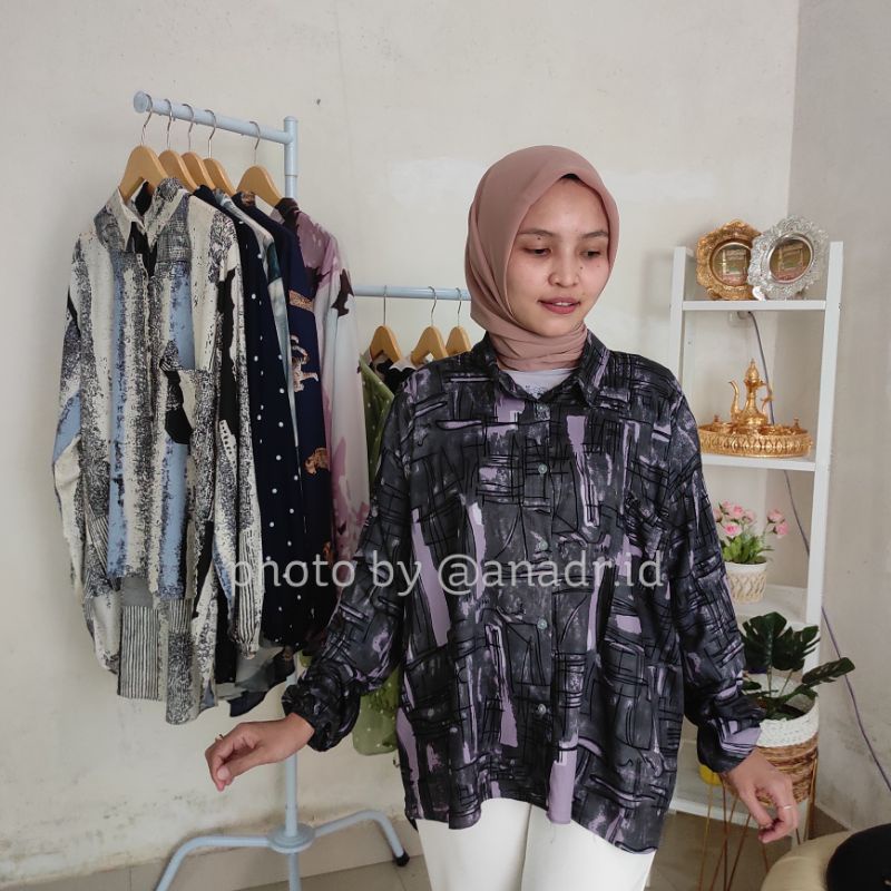 PATTERN OVERSIZE BLOUSE MOTIF GAVA - KEMEJA MOTIF - KEMEJA OVERSIZE - KEMEJA BASIC