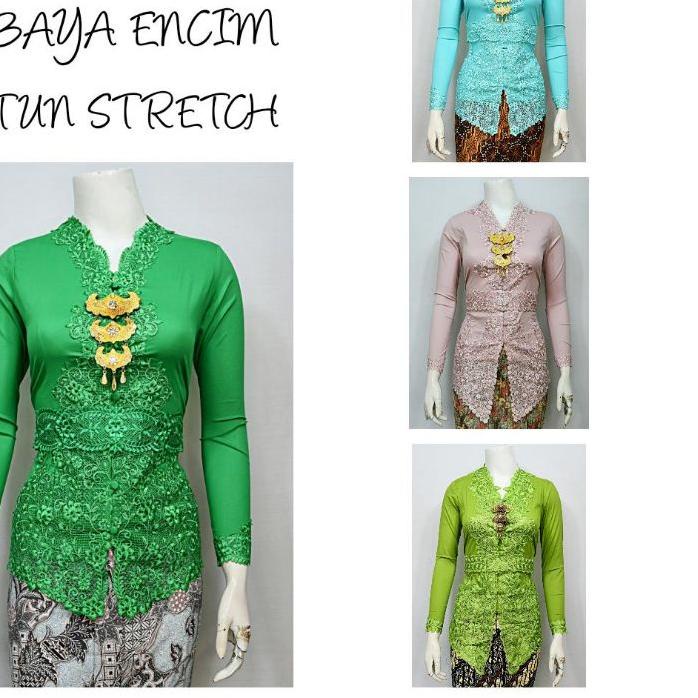 ▼ Indah KEBAYA ENCIM MODERN LENGAN PANJANG BORDIR SENASA KATUN STRETCH KEBAYA WISUDA KEBAYA KATUN KE