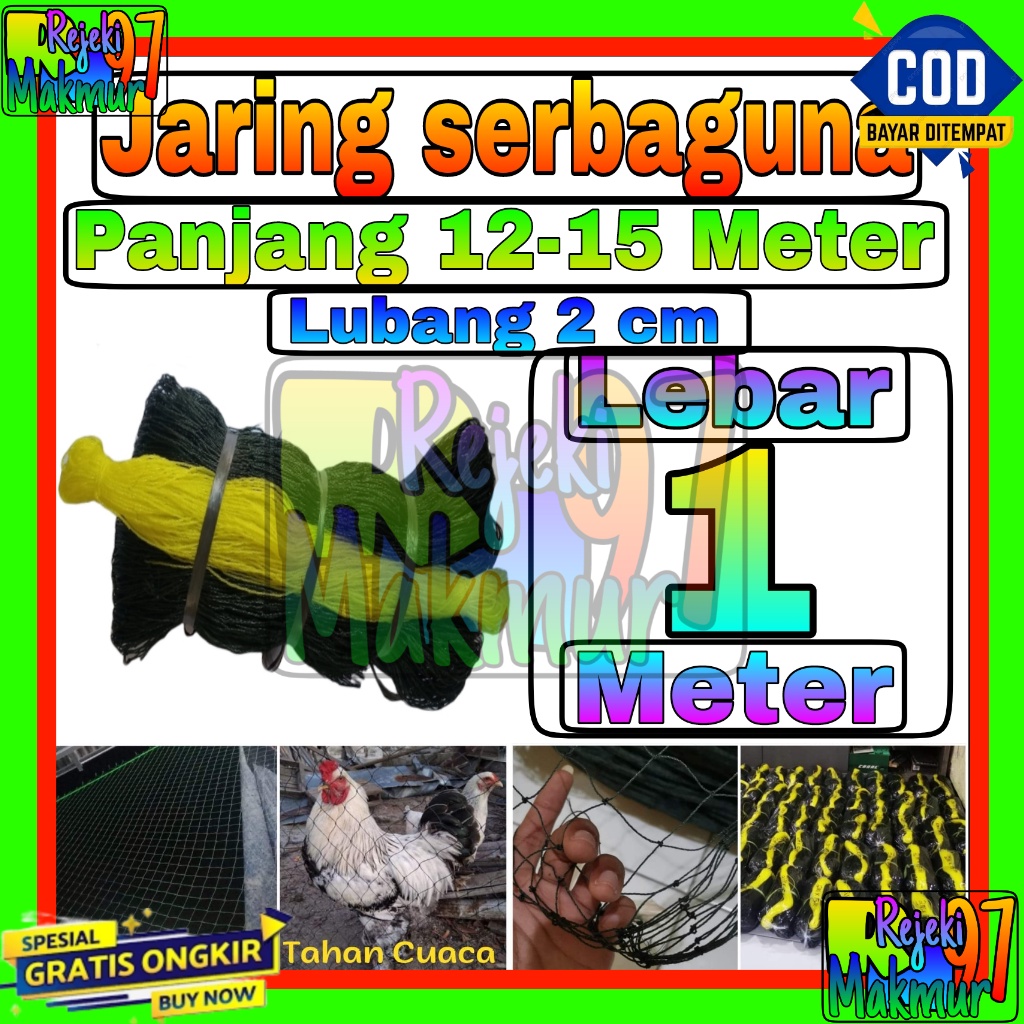 Jaring Ayam Lubang 2 cm Lebar 1 Meter / Jaring Pagar Ayam / Jaring Kandang Ayam / Jaring Pagar Kebun