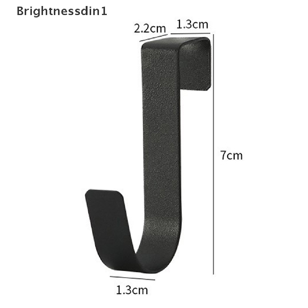 [Brightnessdin1] 2pcs S-Shaped Stainless Steel Hook Belakang Pintu Lemari Dapur Serbaguna Lubang Bebas Pintu Kamar Mandi Belakang Rak Penyimpanan Kunci Organizer Butik