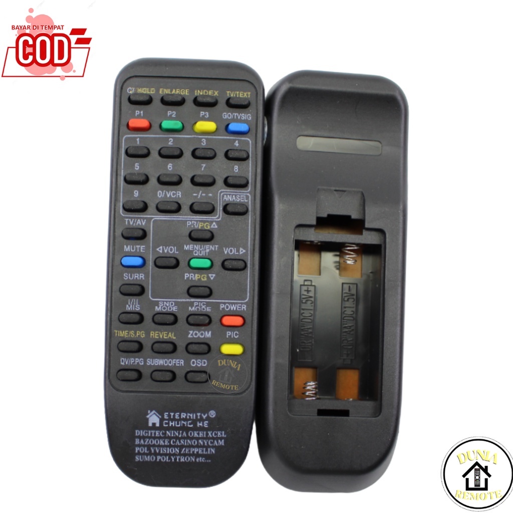 Remot Remote TV POLYTRON TABUNG Minimex Digitec Bazooke polyvision CT100 TANPA SETTING