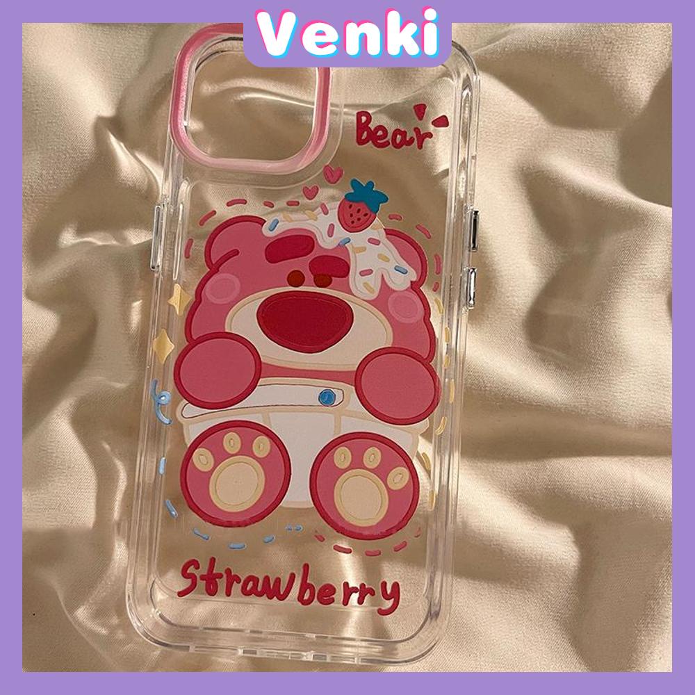 Case For iPhone 11 Soft TPU Transparent Space Case Cute Cartoon Bear Case Plating Buttons Camera Protection Shockproof For iPhone 14 13 12 11 Plus Pro Max 6 7 8 Plus XR XS