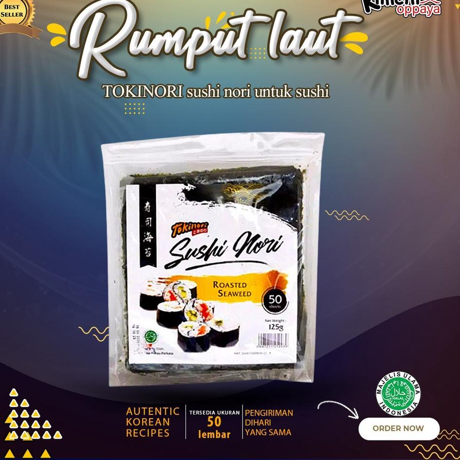 

☆ Tokinori Sushi Nori Halal Rumput Laut Sushi Korea Kimbab Isi 50 Lembar ✹