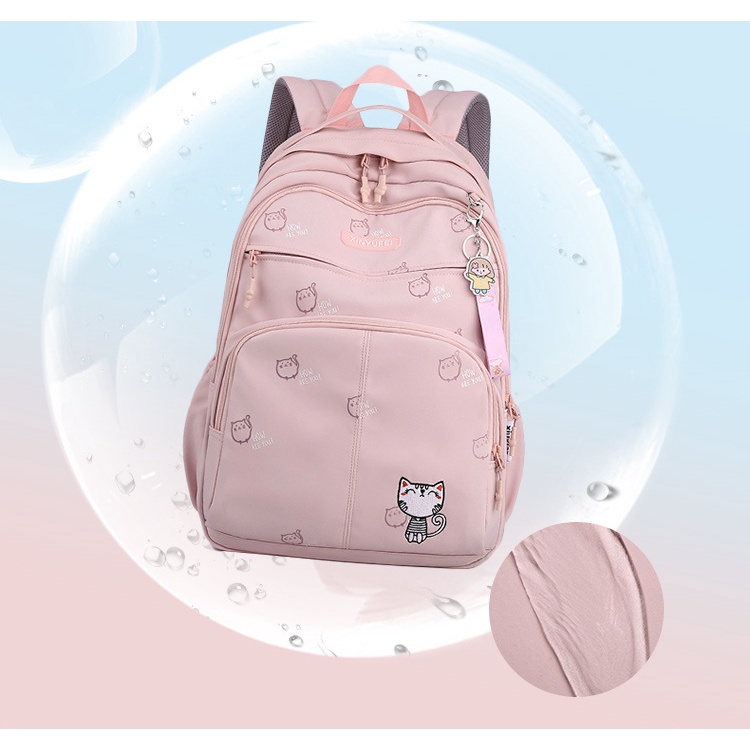 Rayhana - Tas Ransel Perempuan Viral Tas Sekolah Anak SD SMP Kekinian Motif Full Cat