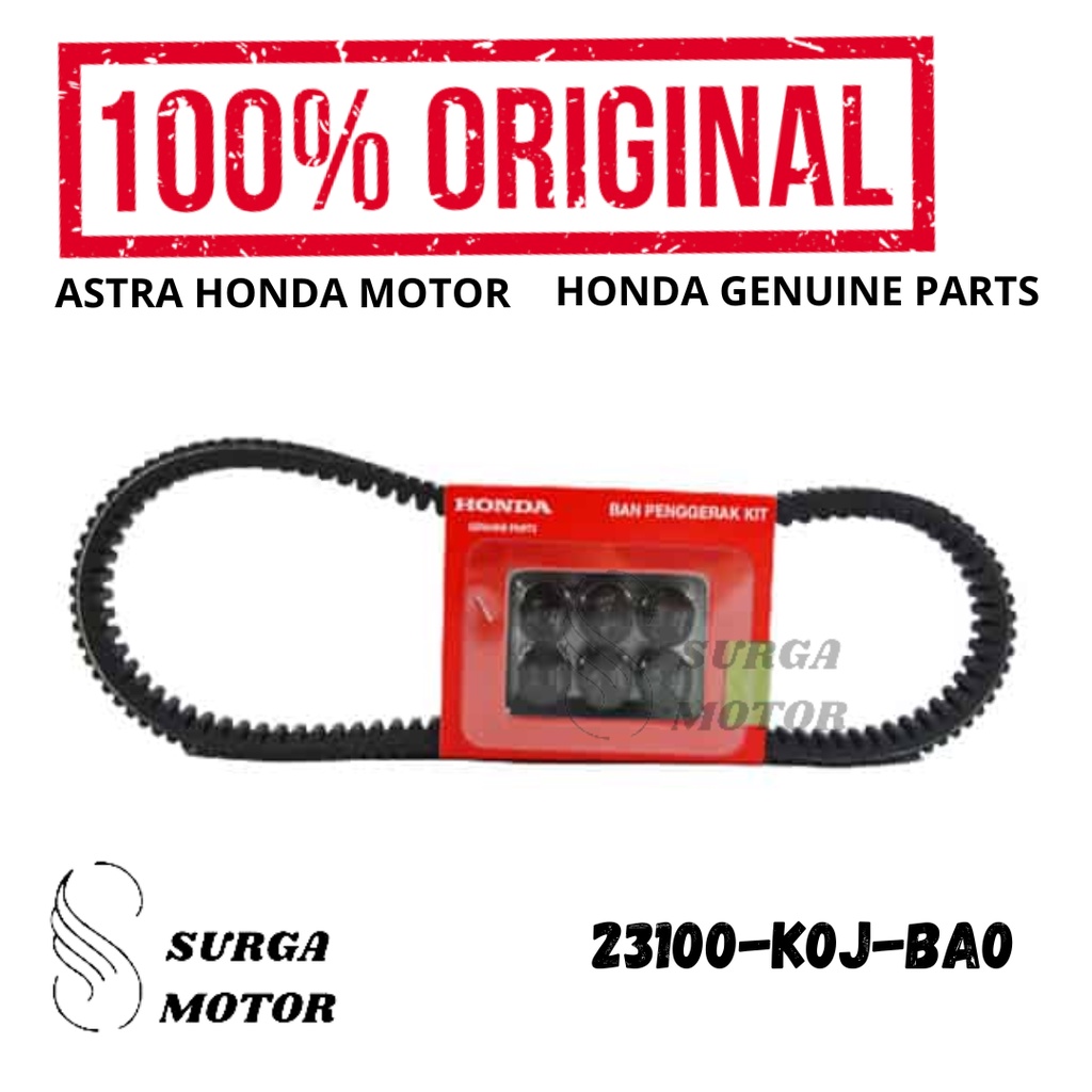 Van Belt Drive Kit Plus Roller Beat Genio V-Belt Karet Penggerak Ban Original AHM 23100-K0J-BA0 Rubb