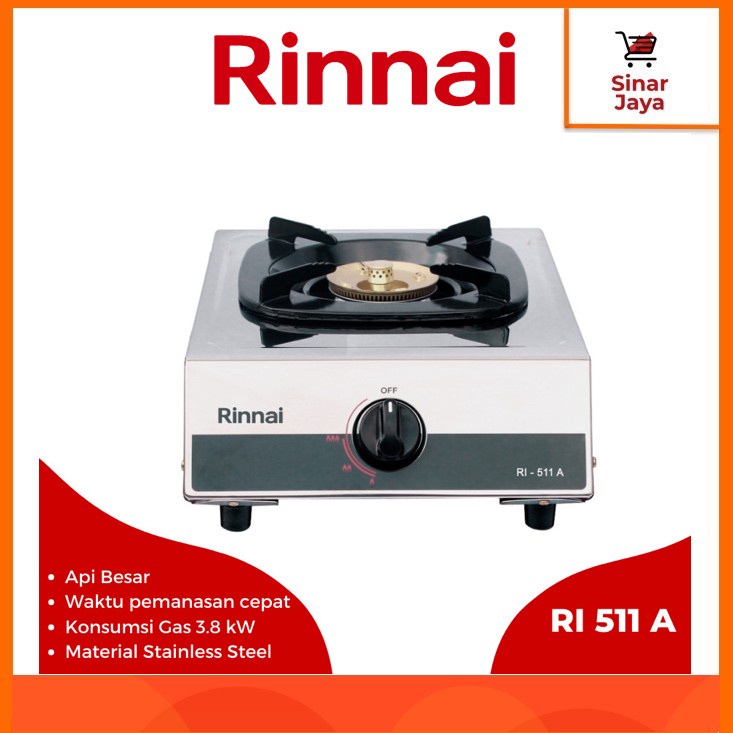 RINNAI RI-511 A Kompor Gas 1 Tungku (Api Besar)