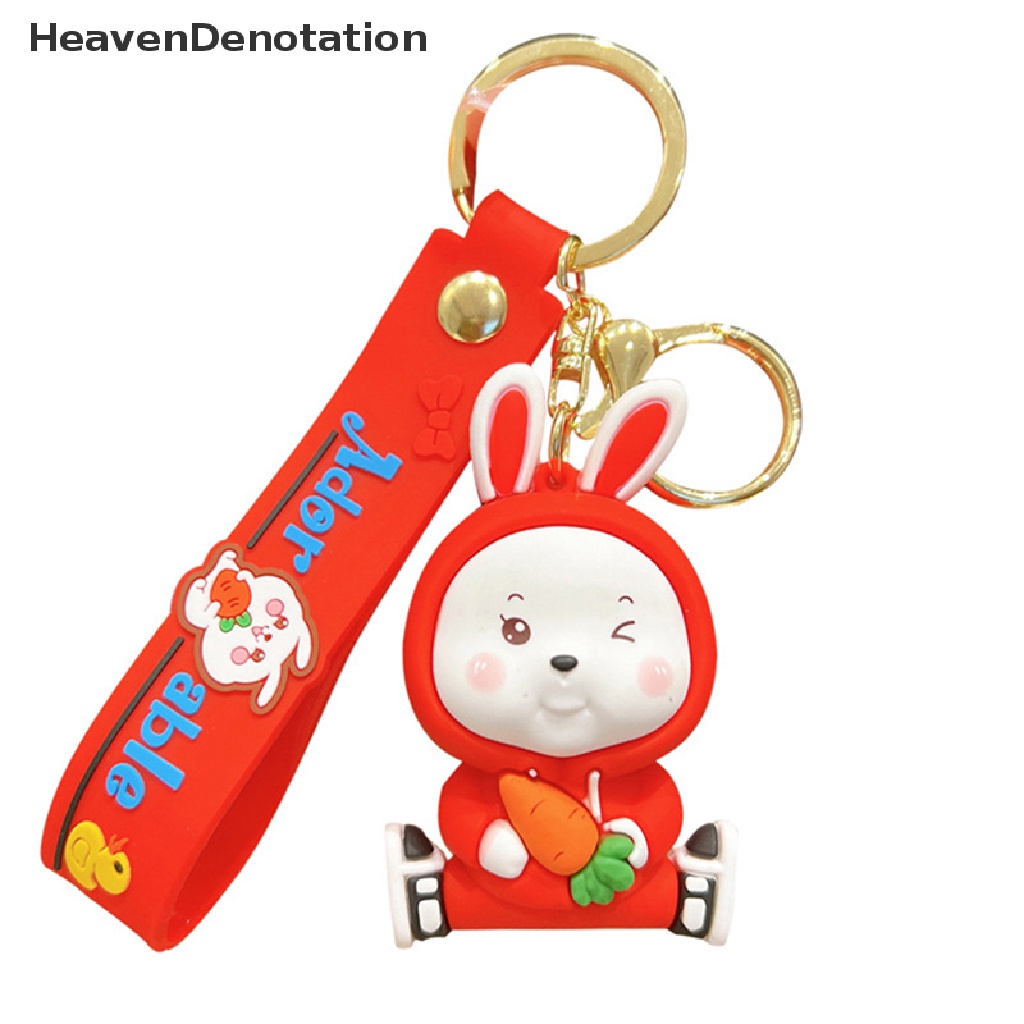 [HeavenDenotation] Gantungan Kunci Lucu Kelinci Gantungan Kunci Wortel Tempat Kunci Gantungan Kunci Tas Pasangan Kunci Mobil Liontin Perhiasan Hadiah HDV