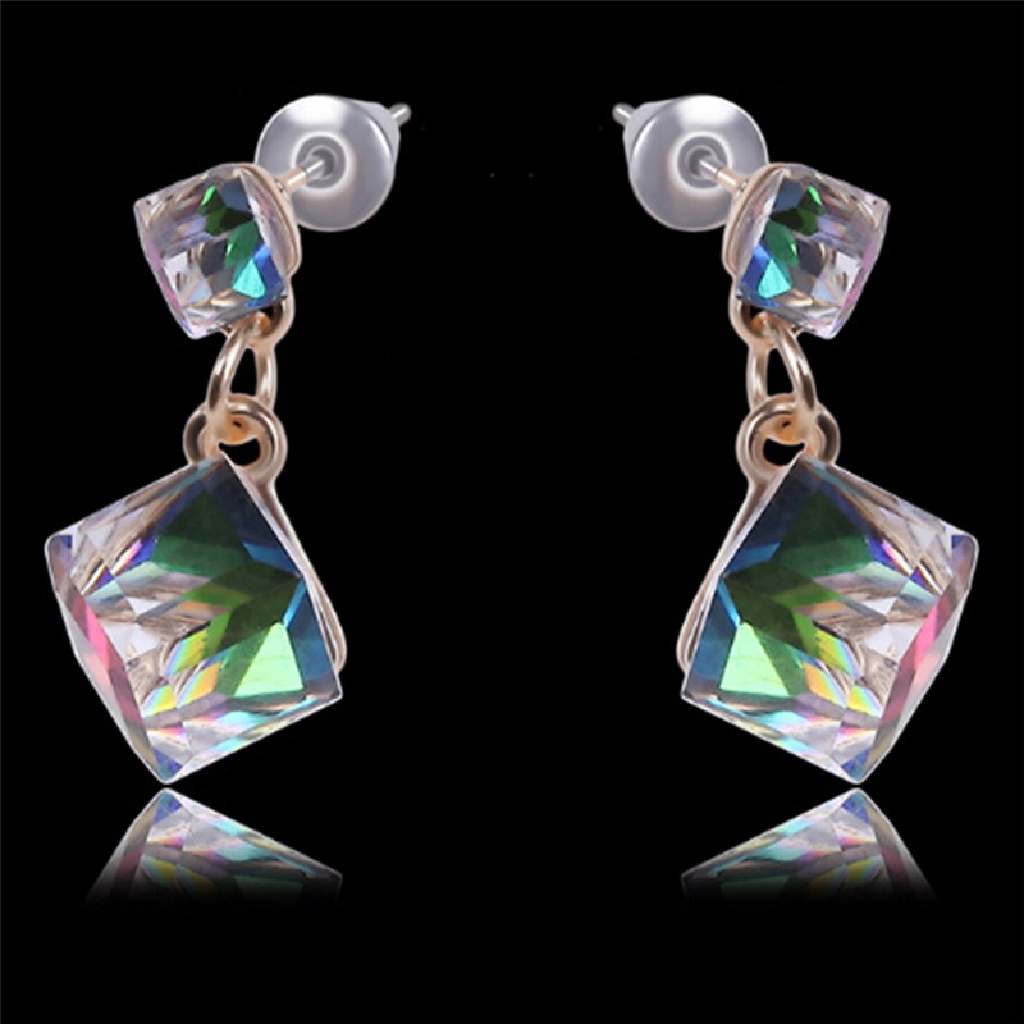 Mornin Anting Kristal Berlian Imitasi Zirkon Stud Earrings Wanita Pernikahan Bridal Jewelry id