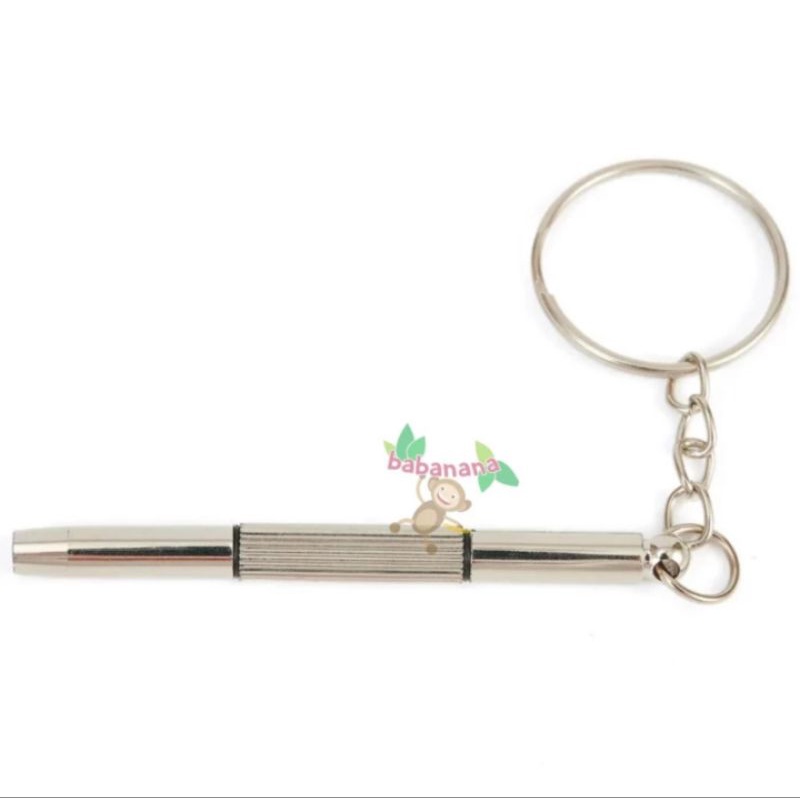 Gantungan kunci obeng 3in1 plus minus mini Reparasi Kacamata keychain