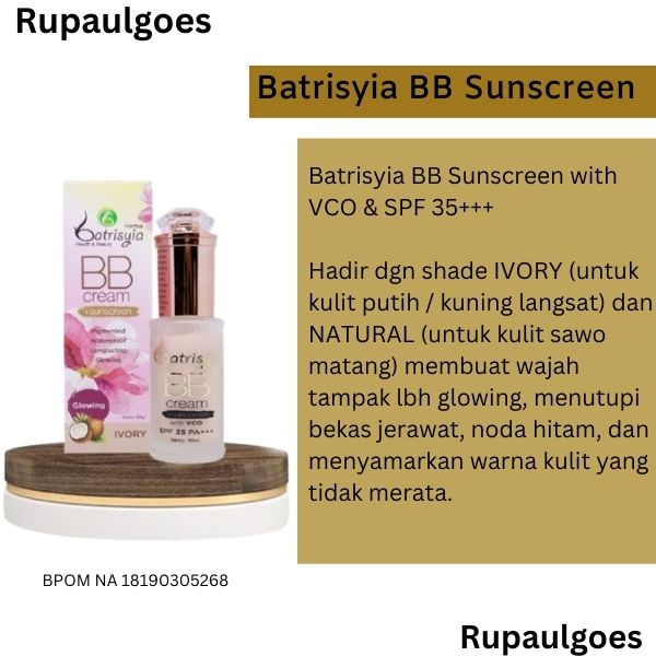 Batrisyia Herbal BB Cream Sunscreen / Foundation / Batrisyia BB Cream Pigmented Waterproof Longlasti