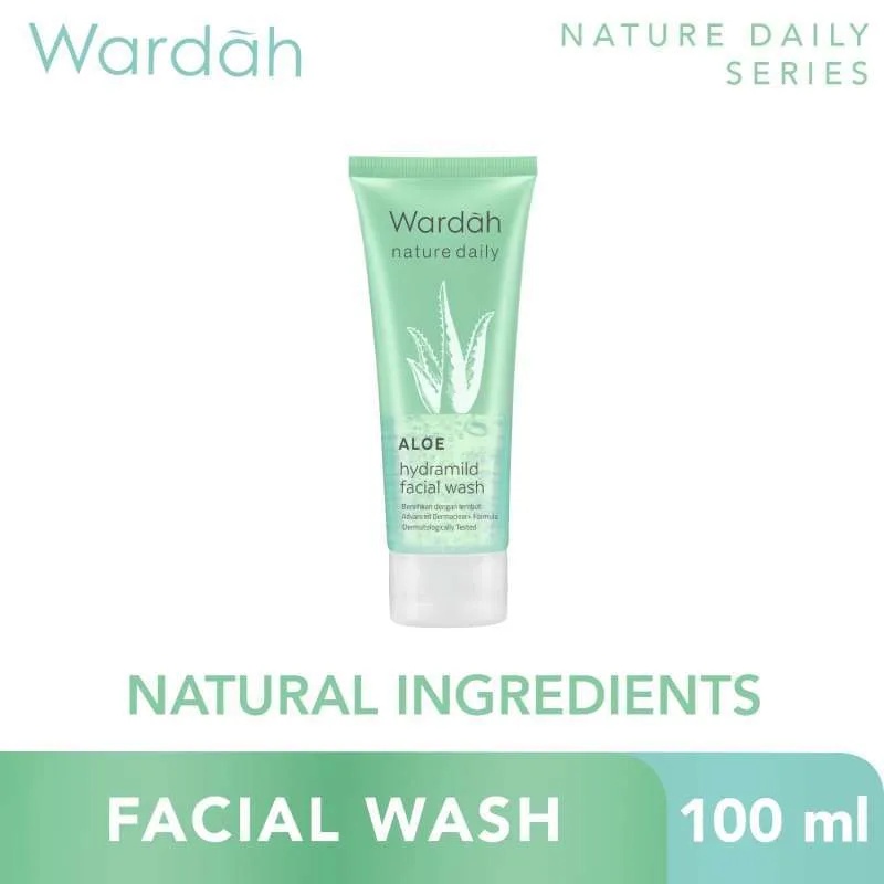 [100ml] Wardah Nature Daily Aloe Hydramild Facial Wash