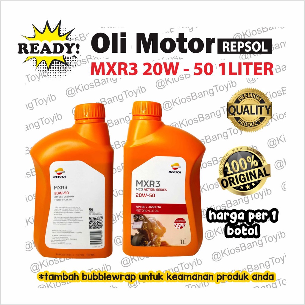 Oli Mesin Motor REPSOL MXR3 20W-50 1Liter 1Ltr ORIGINAL