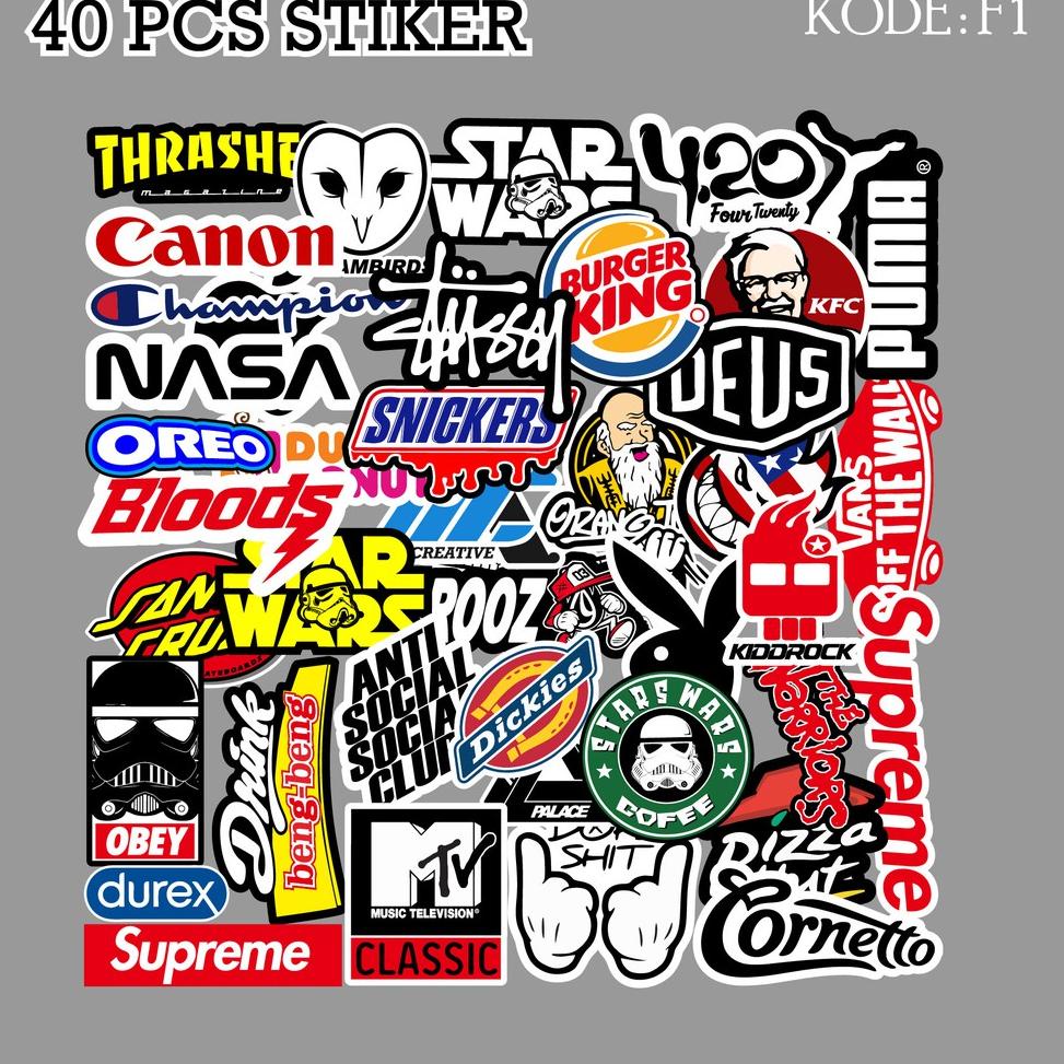 

X97 [ MAC ] 40 PCS STICKER RANDOM AESTHETIC ANTI AIR UNTUK LAPTOP CASE TUMBLER KOPER HP - F1 PROMO MURAH ㊦