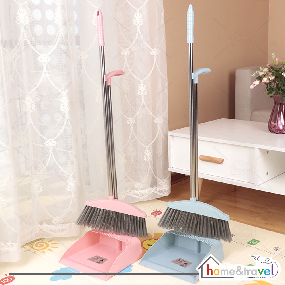 HOVELSHOP Set Sapu Pengki Alat Pembersih Lantai  2 in 1 Kombinasi Broom Set Dustpan