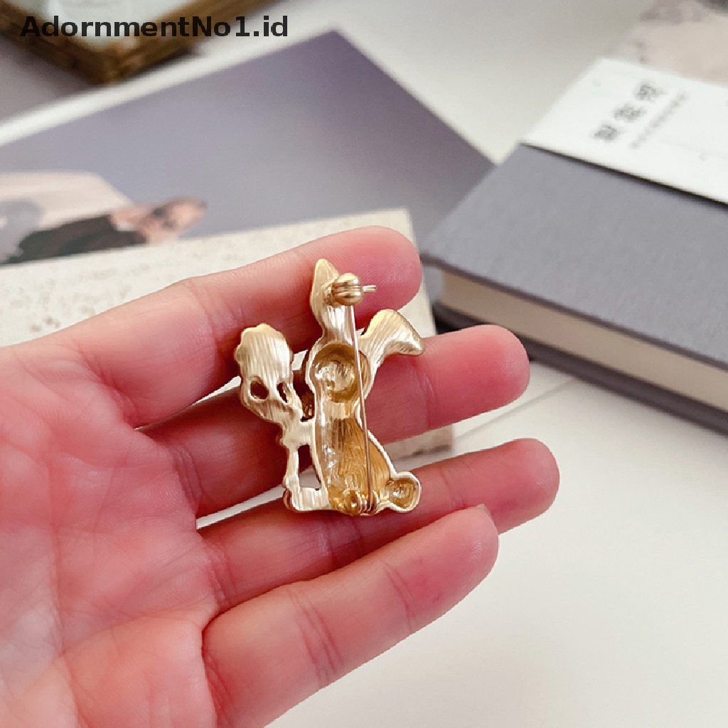 [AdornmentNo1] Fashion Retro Golden Rabbit Bros Untuk Wanita Lucu Hewan Pin Unisex Bunny Pesta Santai Bros Pin Hadiah [ID]