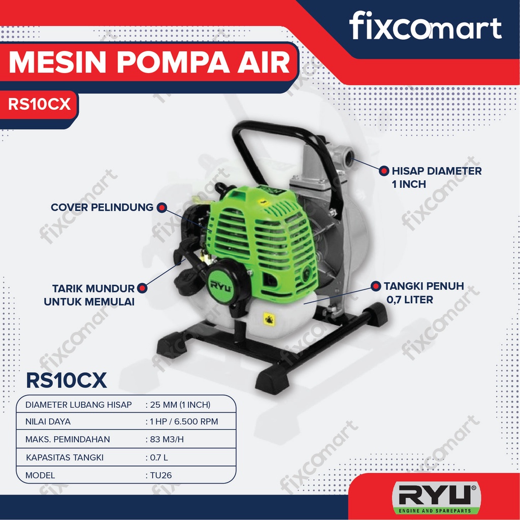 RYU Water Pump Assy / Mesin Pompa Air RS 10 CX