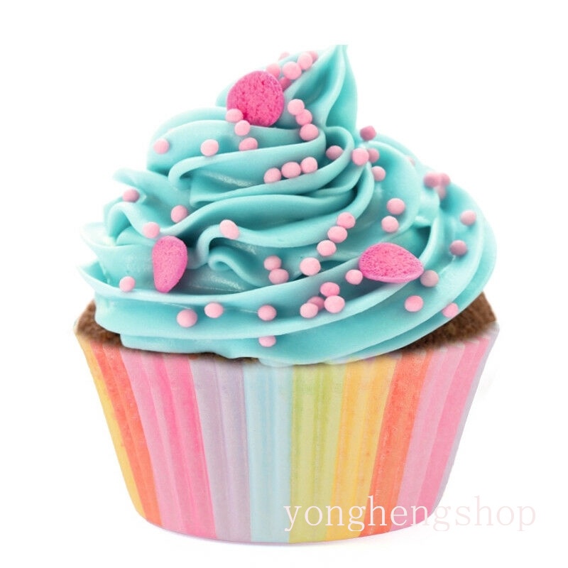 100pcs / lot Kotak Case Cupcake / Muffin Bahan Kertas Untuk Dekorasi Pesta