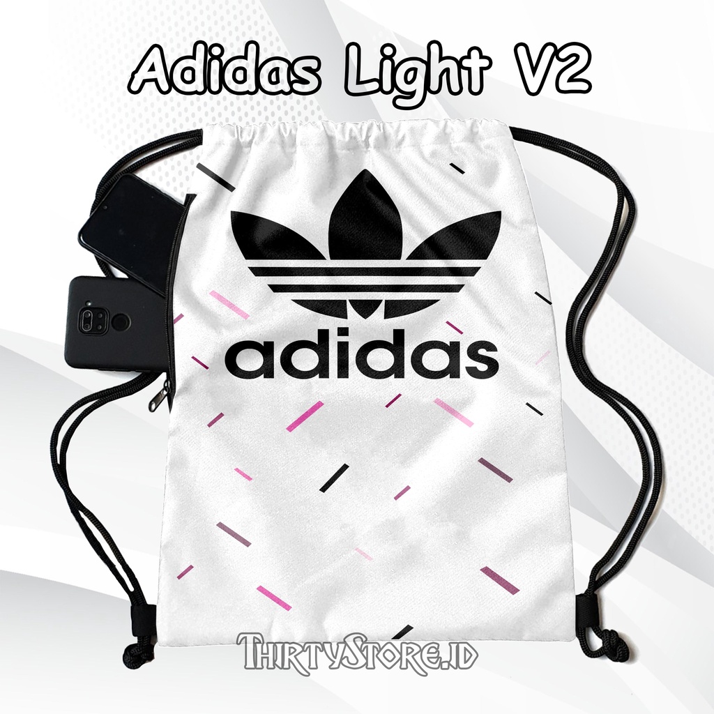 Tas Serut Anti Air New String Bag Full Print Pria Dan Wanita Motif Adidas Light V2 Tas Olahraga Tas Sekolah