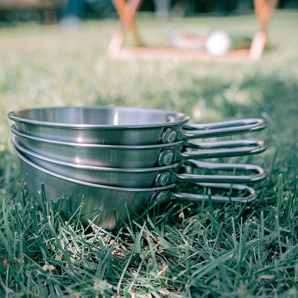 Agustina Mangkuk Stainless Steel Portabel Travel Peralatan Masak Peralatan Dapur Peralatan Piknik Aksesoris Berkemah Cangkir Kopi Penyimpanan Mangkuk