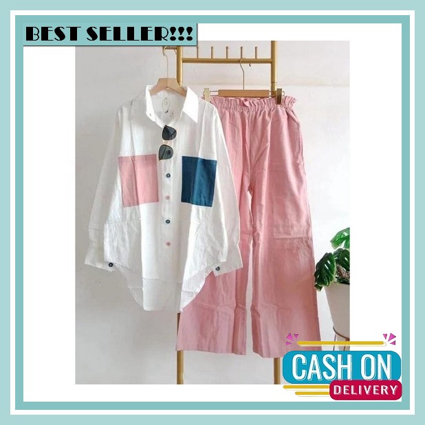 Setelan Kemeja Motif Wanita // Setelan Rayon Premiun Hq// Setelan Jumbo// Baju Jumbo// Gemilang Clot