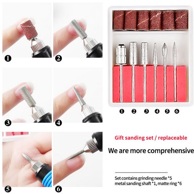 Electric Nail Drill Grinding Manicure Machine Mesin Kikir Amplas Kuku Listrik Nail Art Pen Pedicure