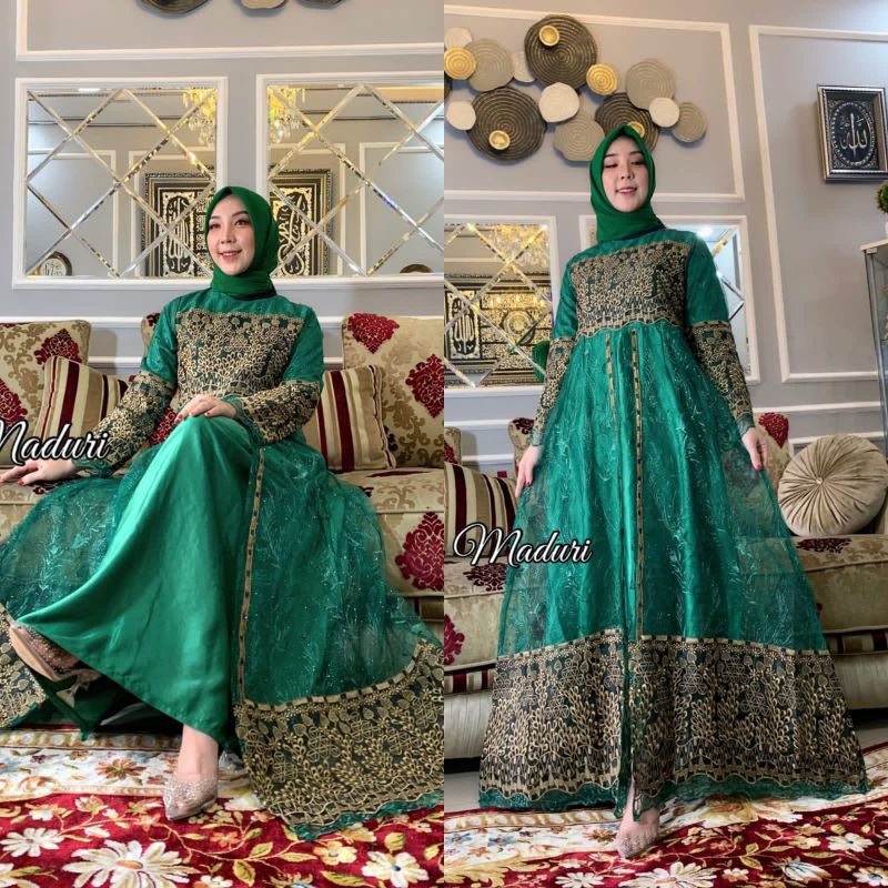 FASHION MUSLIM // GAMIS MADHURI SIZE M-JUMBO(LD 120 CM) // BAHAN FULL TILLE BORDIR PREMIUM // DALAMAN/FURING BAHAN SATIN VELVET // ORIGINAL By Pelangi Jaya // KEBAYA ORIGINAL // KEBAYA MODERN // BAJU PESTA LAMARAN // SERAGAMAN KELUARGA // BAJU WISUDA