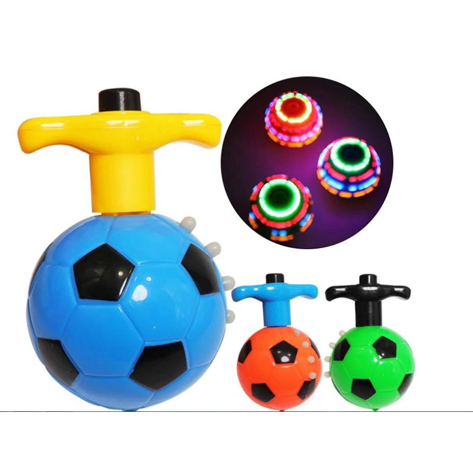 Bola Gangsing Lampu Music Mainan Anak Laki Perempuan Viral Football Spinning Top