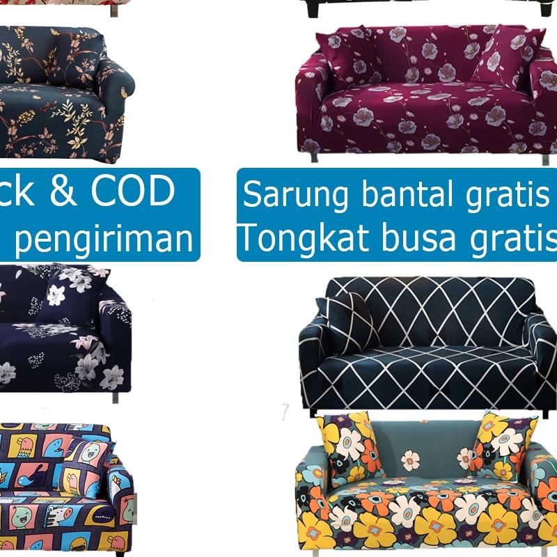 ➦ [&Gratis Ongkir]Sarung Sofa Cover Sofa 1/2/3/4 Seater Elastic bantal sofa Cushion Protector Covers