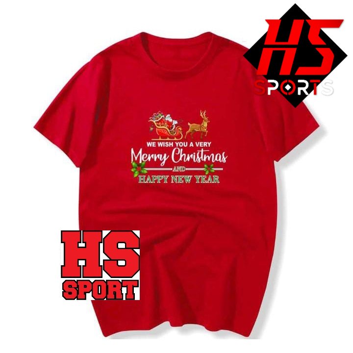 KAOS NATAL - BAJU NATAL WE WISH YOU MERRY CHRISTMAS AND HAPPY NEW YEAR - TSHIRT NATAL SANTA