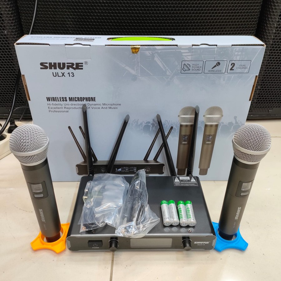 MICROPHONE MIC WIRELESS SHURE ULX 13 UHF DUAL HANDLE