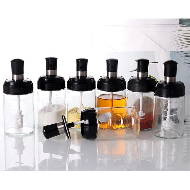 [IZUNA] Botol Bumbu Kaca 250ML / Botol Bumbu Kaca + Sendok / Wadah Bumbu Kaca